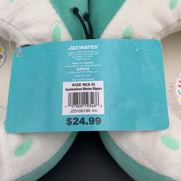 Squishmallows Winston Owl Plush Slippers Kids Size 2-3 Medium NWT - Picture 3 of 4